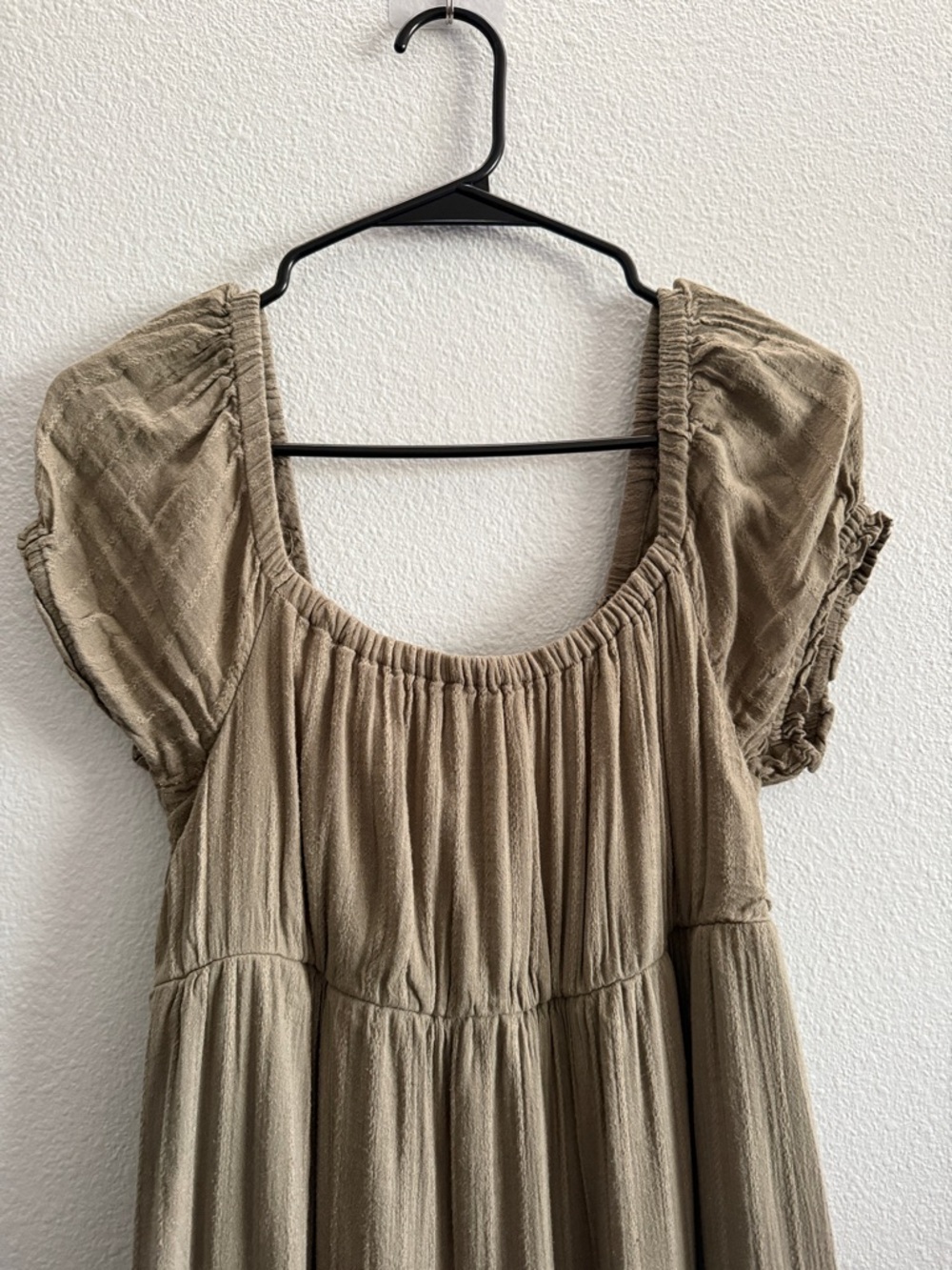 American Eagle Smocked Babydoll Maxi Dress Green Boho Cottagecore M - Picture 2 of 8
